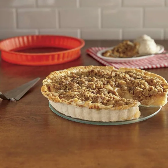 10″ DoughEZ® Silicone Glass Bottom Pie Pan (Set of 2) - Picture 2 of 10